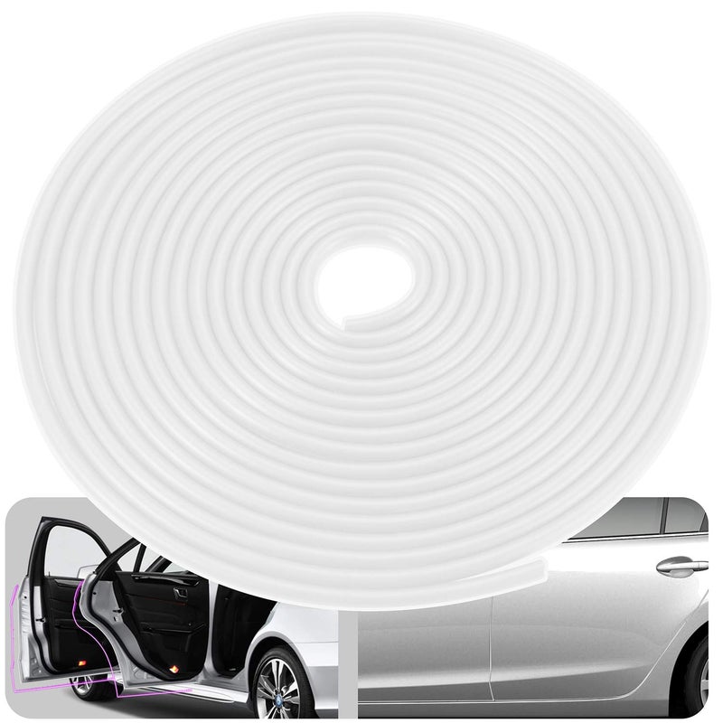 Eytool Car Door Protectors Edge Guards,16Ft(5M) Car Edge Trim Rubber Seal Protector with U Shape Car Protection Door Edge Guard Fit for Most Car (White) - Image 1